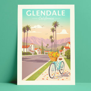 Cartão Postal Vintage Glendale California