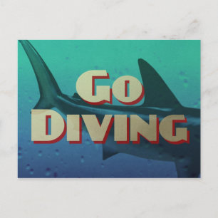 Cartão Postal Vintage Go Diving Scuba