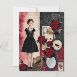 Cartão Postal Vintage Gothic Elegant Whimsical