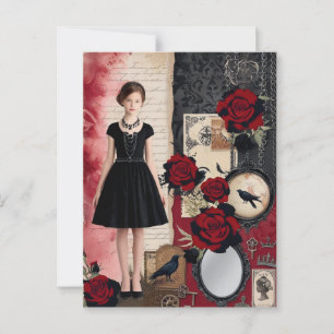 Cartão Postal Vintage Gothic Elegant Whimsical
