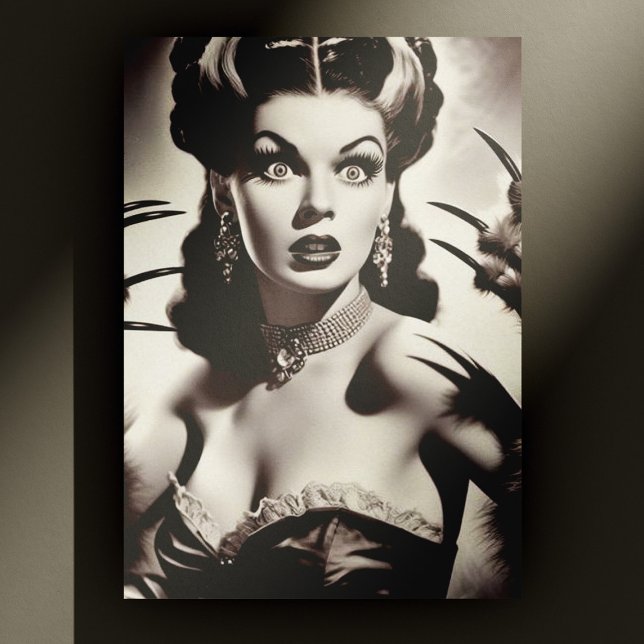 Cartão Postal Vintage Gótica Vampira Mulher (Criador carregado)