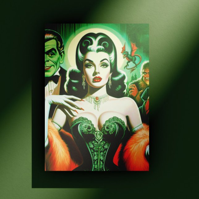 Cartão Postal Vintage Gótica Vampira Mulher (Criador carregado)