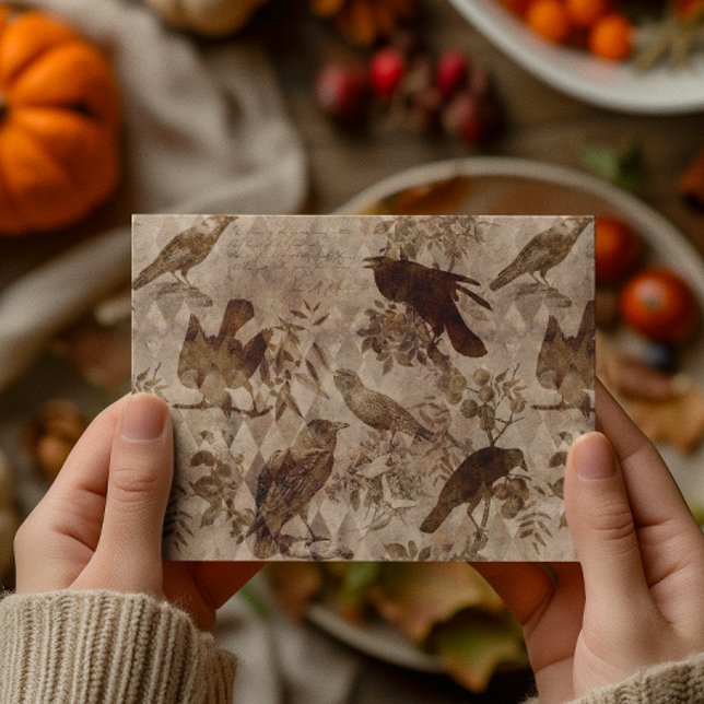Cartão Postal Vintage Gótico Decoupage Crow Raven (Criador carregado)