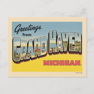 Cartão Postal Vintage Grand Haven Viagem