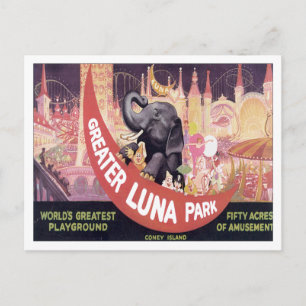 Cartão Postal Vintage Greater Luna Park
