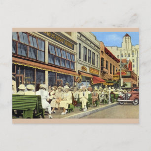 Cartão Postal Vintage Green Benches Rua. Cartão-postal Petersbu