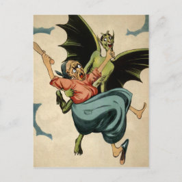 Cartão Postal Vintage Green Devil