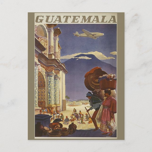 Cartão Postal Vintage Guatemala Retro Viagem (Frente)