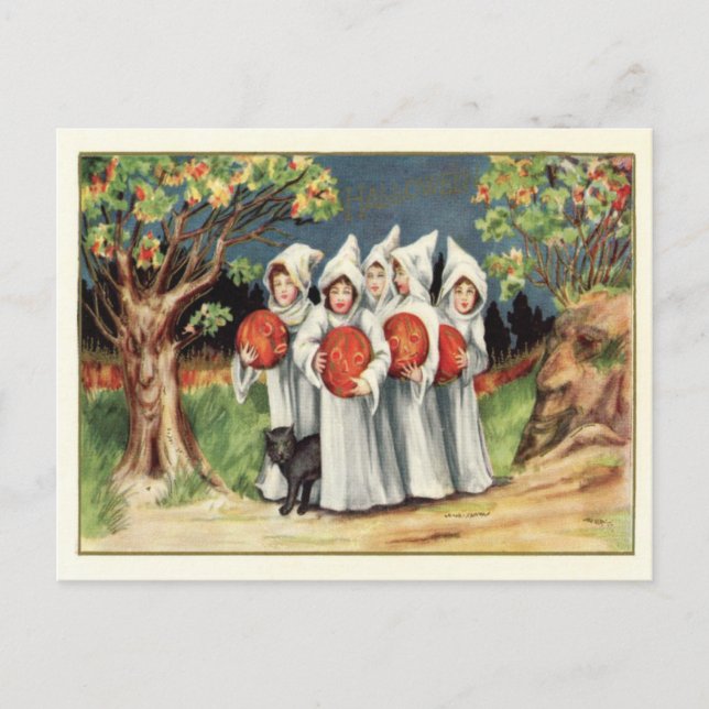 Cartão Postal Vintage Halloween (Frente)