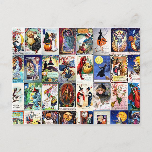 Cartão Postal Vintage Halloween (Frente)