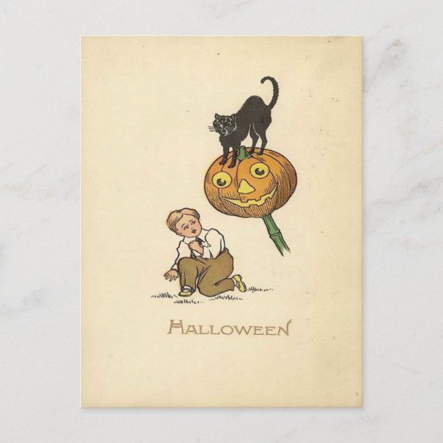 Cartão Postal Vintage Halloween (Frente)