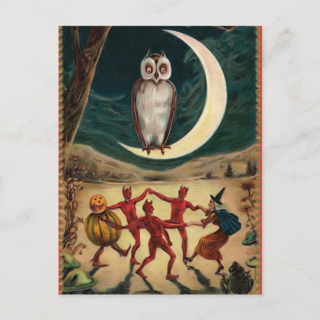 Cartão postal Vintage Halloween (Frente)