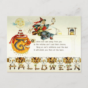 Cartão Postal Vintage Halloween