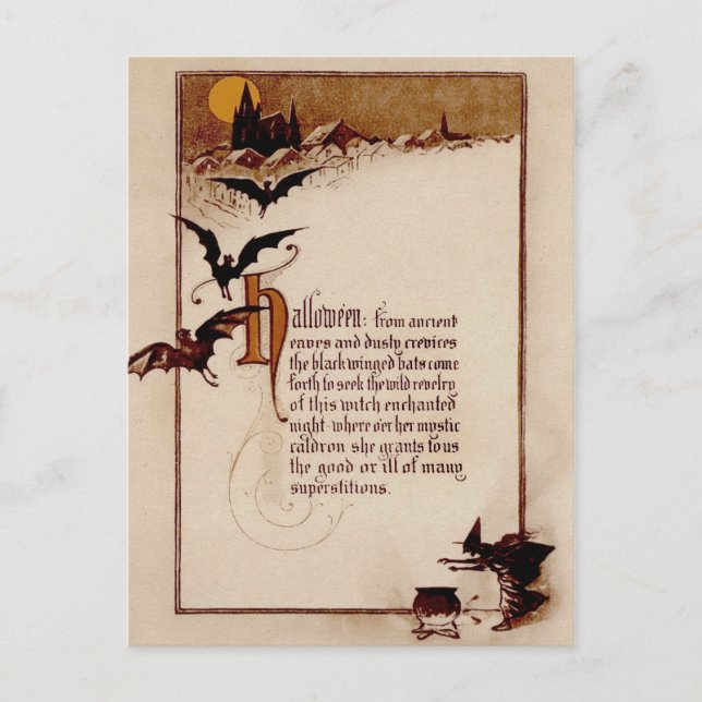 Cartão postal Vintage Halloween (Frente)