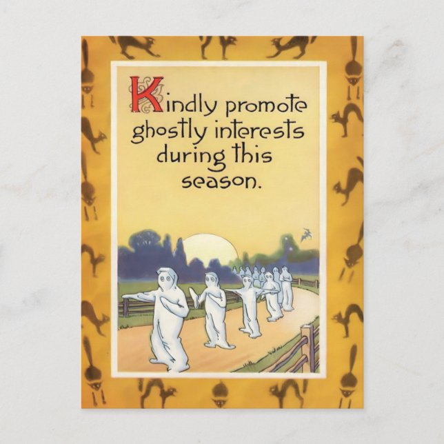 Cartão Postal Vintage Halloween (Frente)