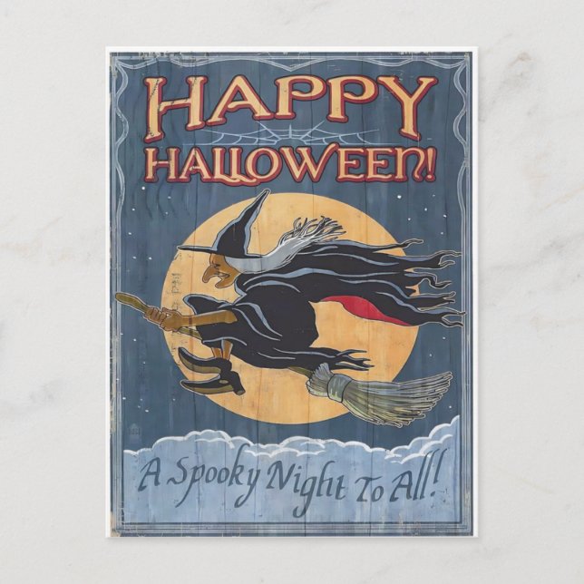 Cartão Postal Vintage Halloween (Frente)