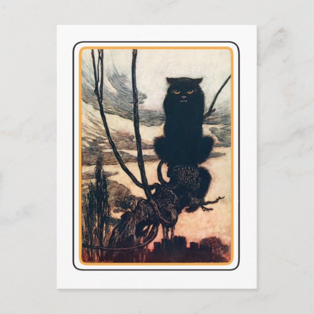 Cartão Postal Vintage Halloween (Frente)