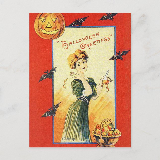 Cartão postal Vintage Halloween (Frente)