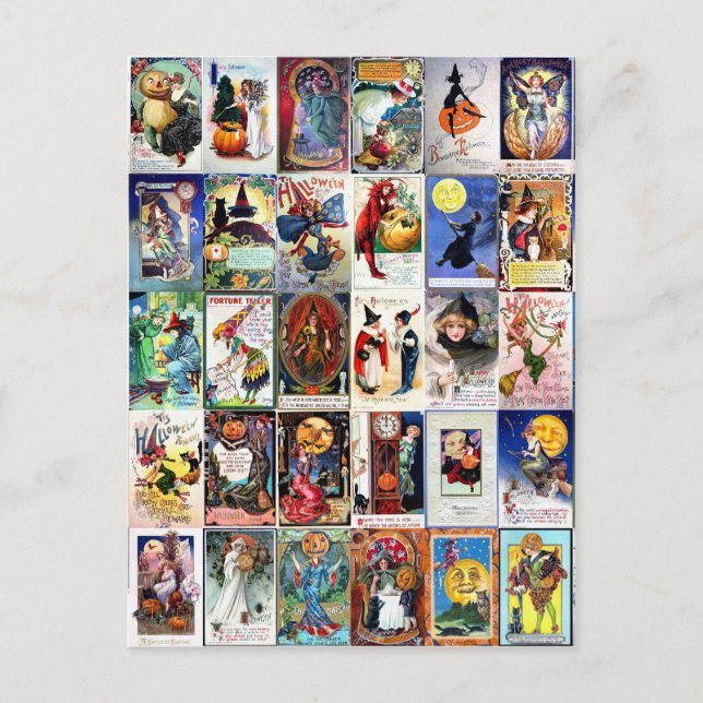 Cartão Postal Vintage Halloween (Frente)