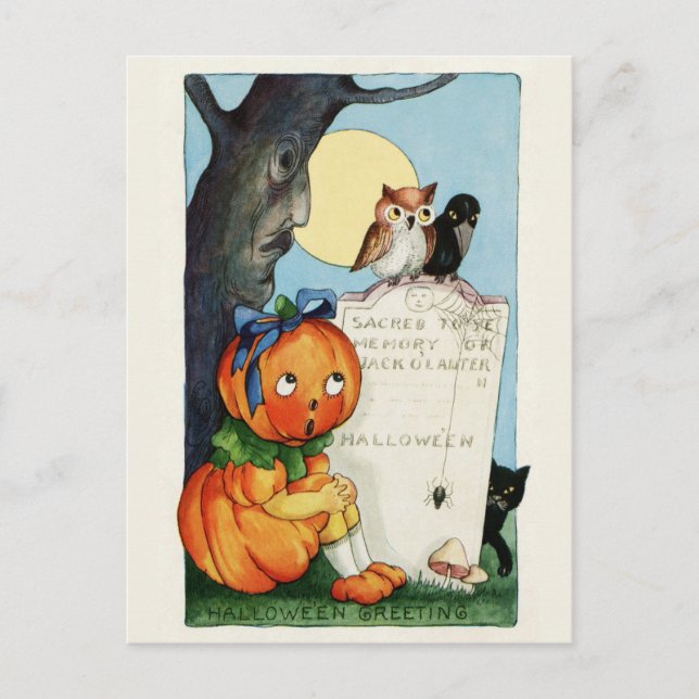 Cartão postal Vintage Halloween (Frente)