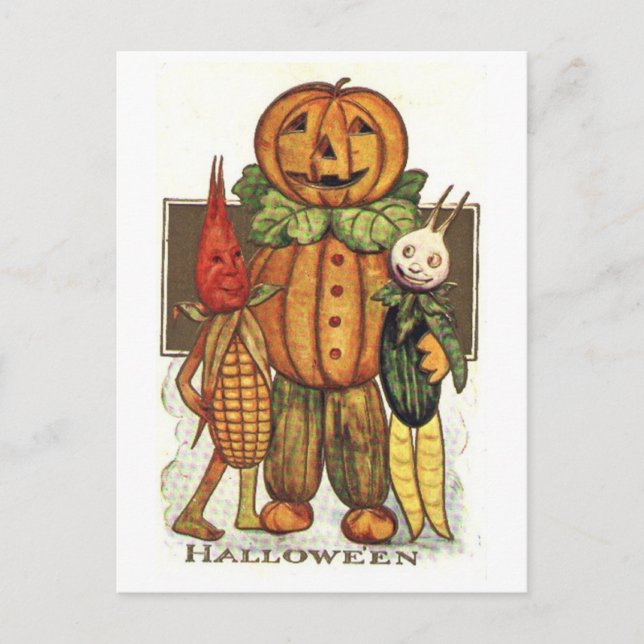 Cartão Postal Vintage Halloween (Frente)