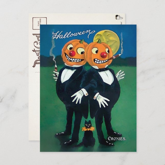 Cartão postal Vintage Halloween (Frente/Verso)