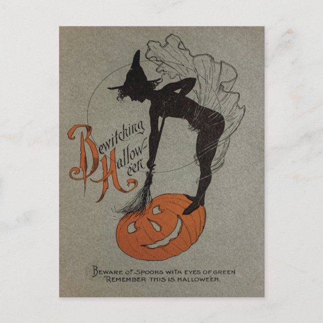 Cartão Postal Vintage Halloween (Frente)