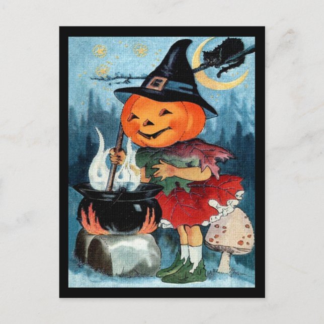 Cartão postal Vintage Halloween (Frente)