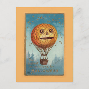 Cartão Postal Vintage Halloween 1909 - ilustração do balão
