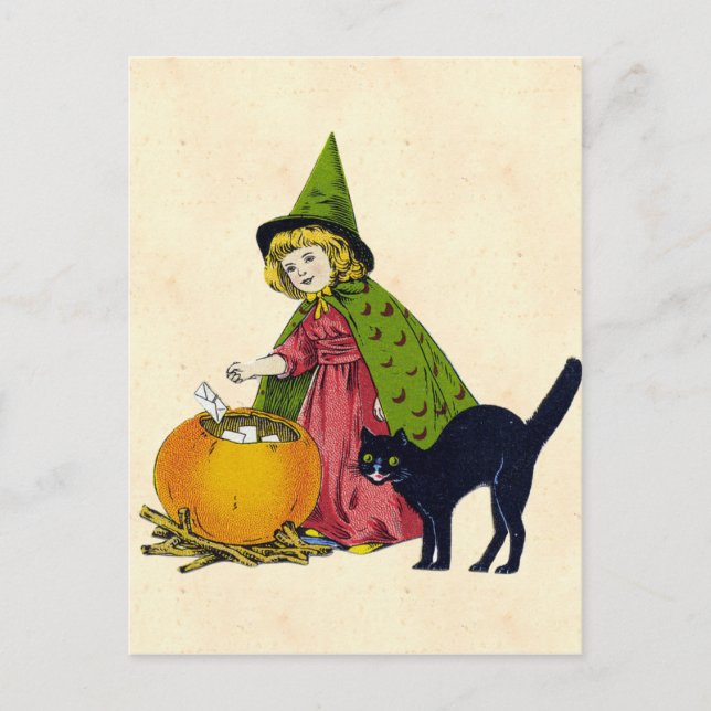 Cartão Postal Vintage Halloween Child (Frente)