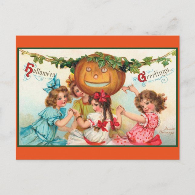 Cartão Postal Vintage Halloween Dancers (Frente)