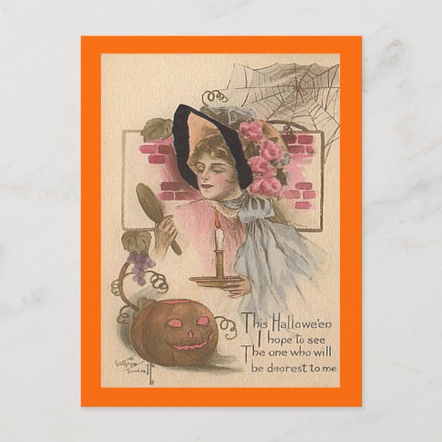 Cartão Postal Vintage Halloween Dearest (Frente)