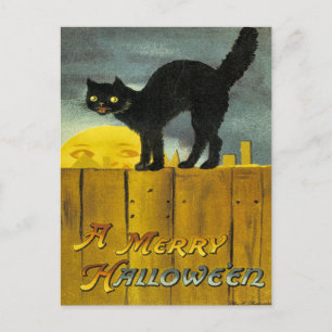 Cartão Postal Vintage Halloween Ephemera