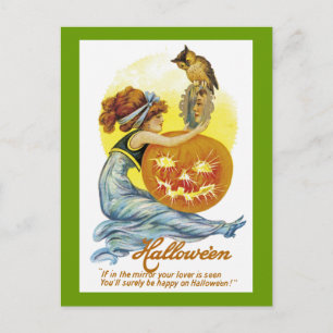 Cartão Postal Vintage Halloween Glamor