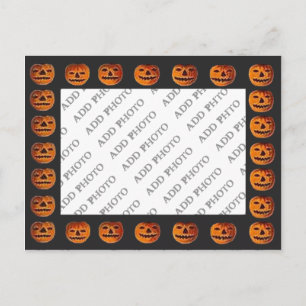Cartão Postal Vintage Halloween Jack o'Lantern Frame
