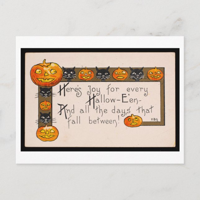 Cartão postal Vintage Halloween Joy (Frente)
