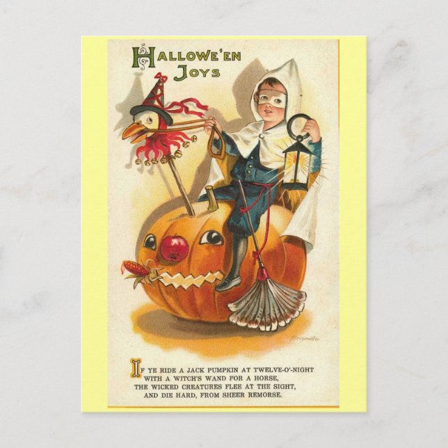 Cartão Postal Vintage Halloween Joys (Frente)