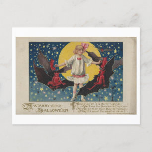 Cartão Postal Vintage Halloween Poem