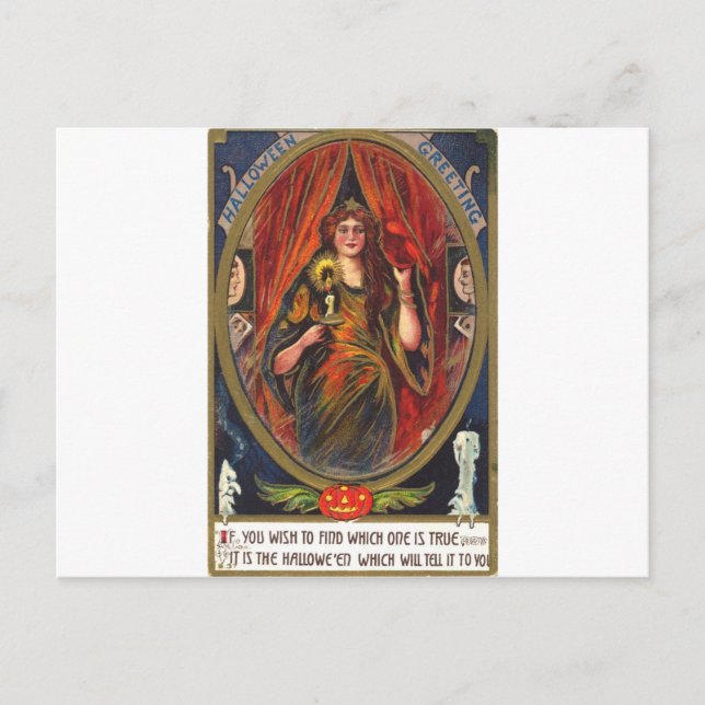 Cartão Postal Vintage Halloween Saudação (Frente)
