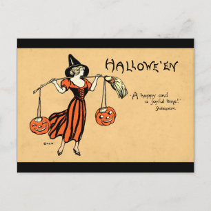 Cartão Postal Vintage Halloween Saudação