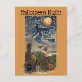 Cartão postal Vintage Halloween Starry Night