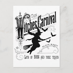 Cartão Postal Vintage Halloween Witch