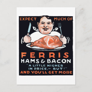 Cartão Postal Vintage Hams & Bacon