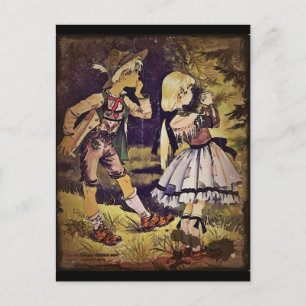 Cartão Postal Vintage Hansel e Gretel Veem o Algodão