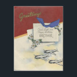 Cartão Postal Vintage Happy Birthday Brother Com Aviões<br><div class="desc">Vintage Happy Birthday Para Irmão Com Aviões.</div>