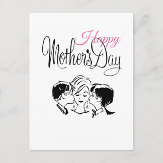 Cartão Postal Vintage Happy dia de as mães!