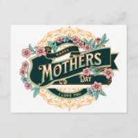 Vintage Happy Dia de as mães Floral Colorida Flore