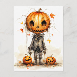 Cartão Postal Vintage Happy Halloween Fiend