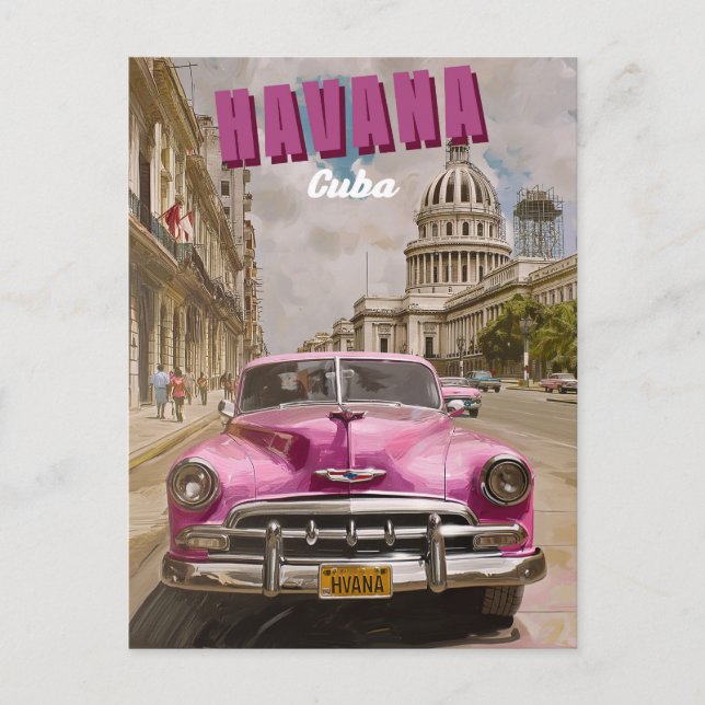 Cartão Postal Vintage Havana Vibes: Capital Nacional (Frente)