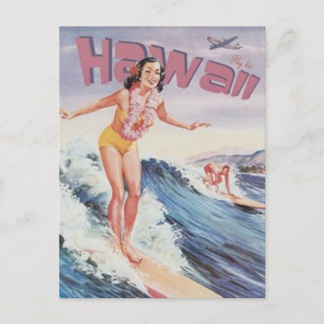 Cartão Postal Vintage Hawaii, EUA - (Frente)